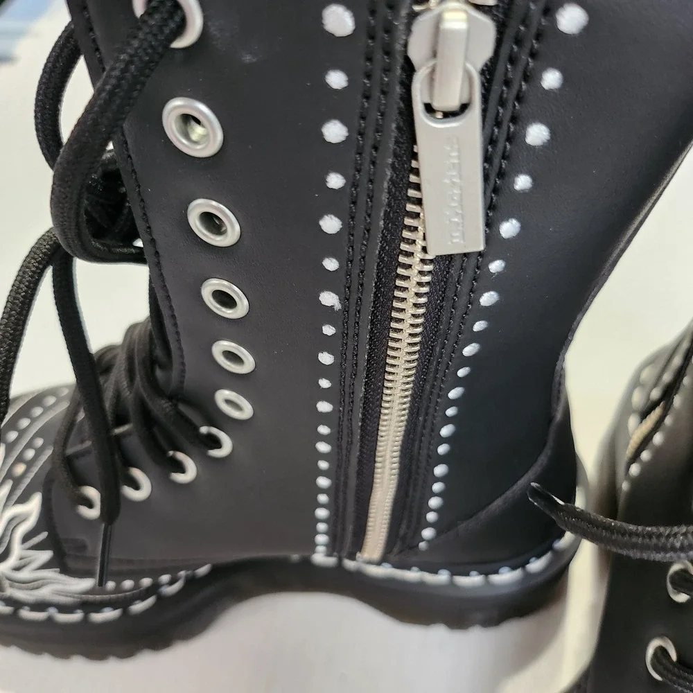 Unisex Sz M5/W6 Dr. Martens Platform Boots Jadon Hi Solar Flare Celestial Black